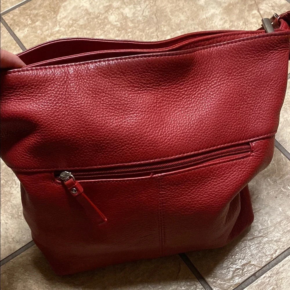 Sophisticated Red Leather Shoulder Bag with Casual Style Practical Crossbody